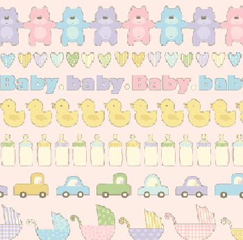 Baby Talk by Benartex - All in a Row Pastel Pink